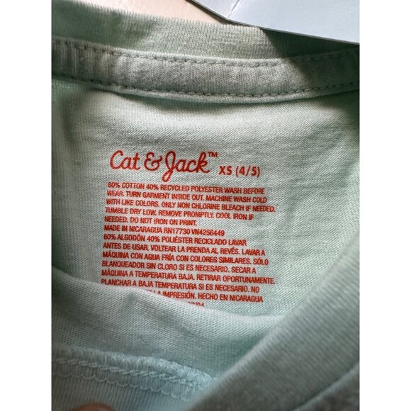 Cat & Jack Little Girls long sleeve graphic tee’s set of 2 size XS (4/5) NWT - Picture 5 of 5